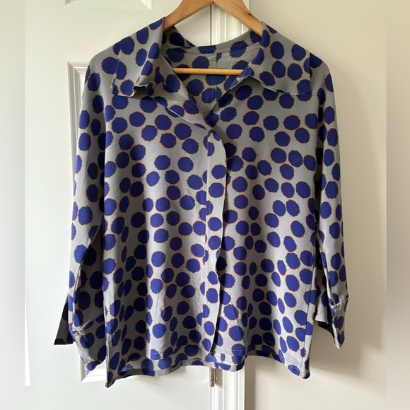 Babette Polkadot Silk Button down Blouse - Picture 3 of 11
